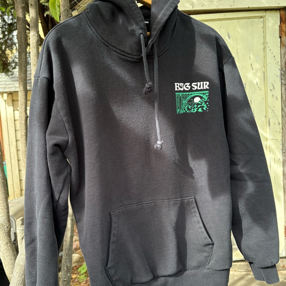 Parks Project Black Hoodie with Green Big Sur Graphic